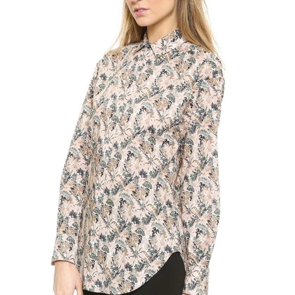 Rag & Bone Leroy Spruce Leaf Print Long Sleeve Button Down